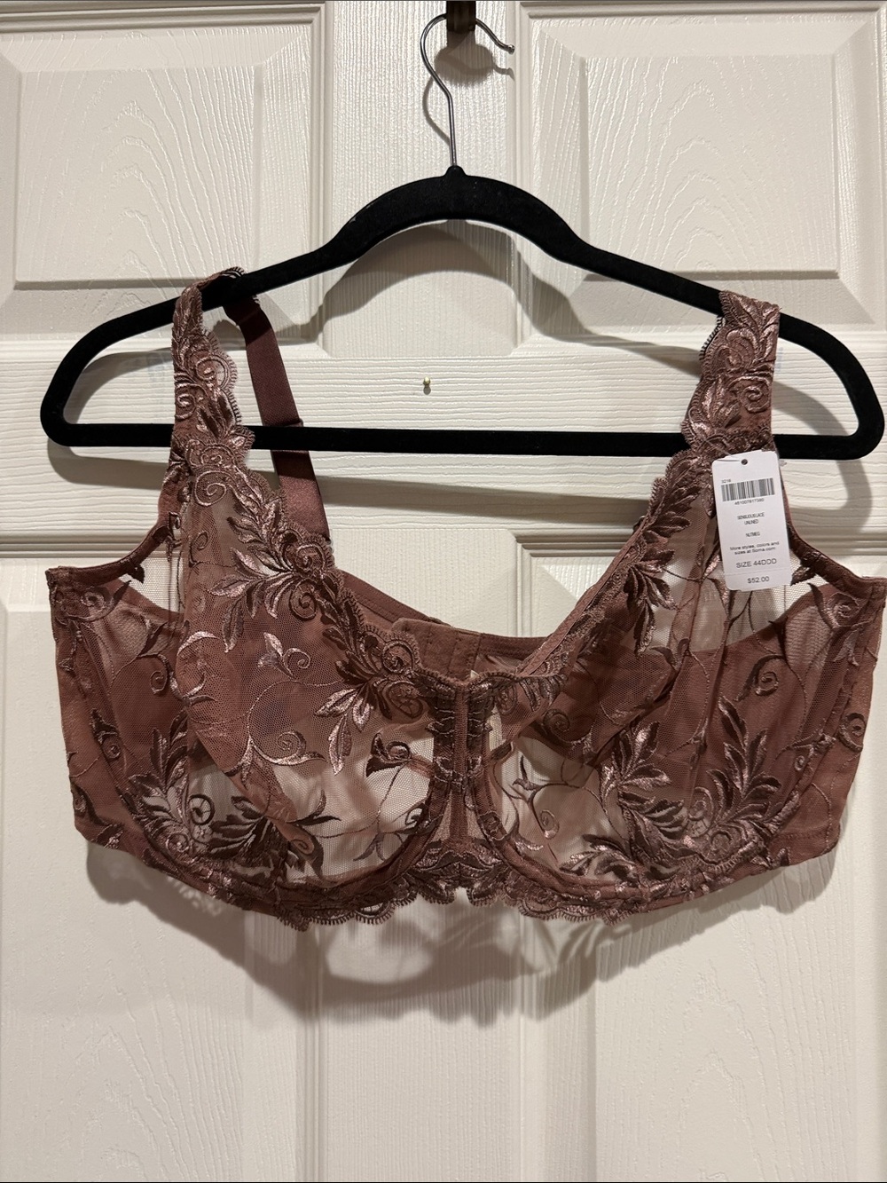 Soma Sheer Embroidered Underwire Bra - Mauve Brown